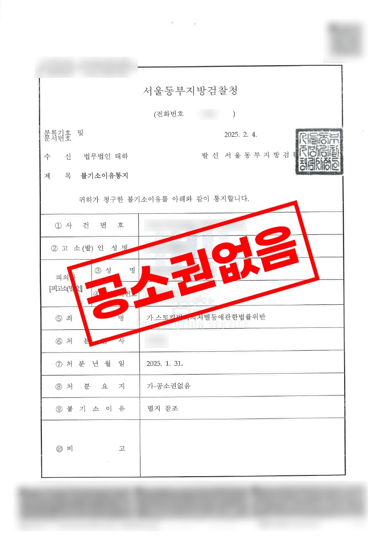 스토킹범죄의처벌등에관한법률위반