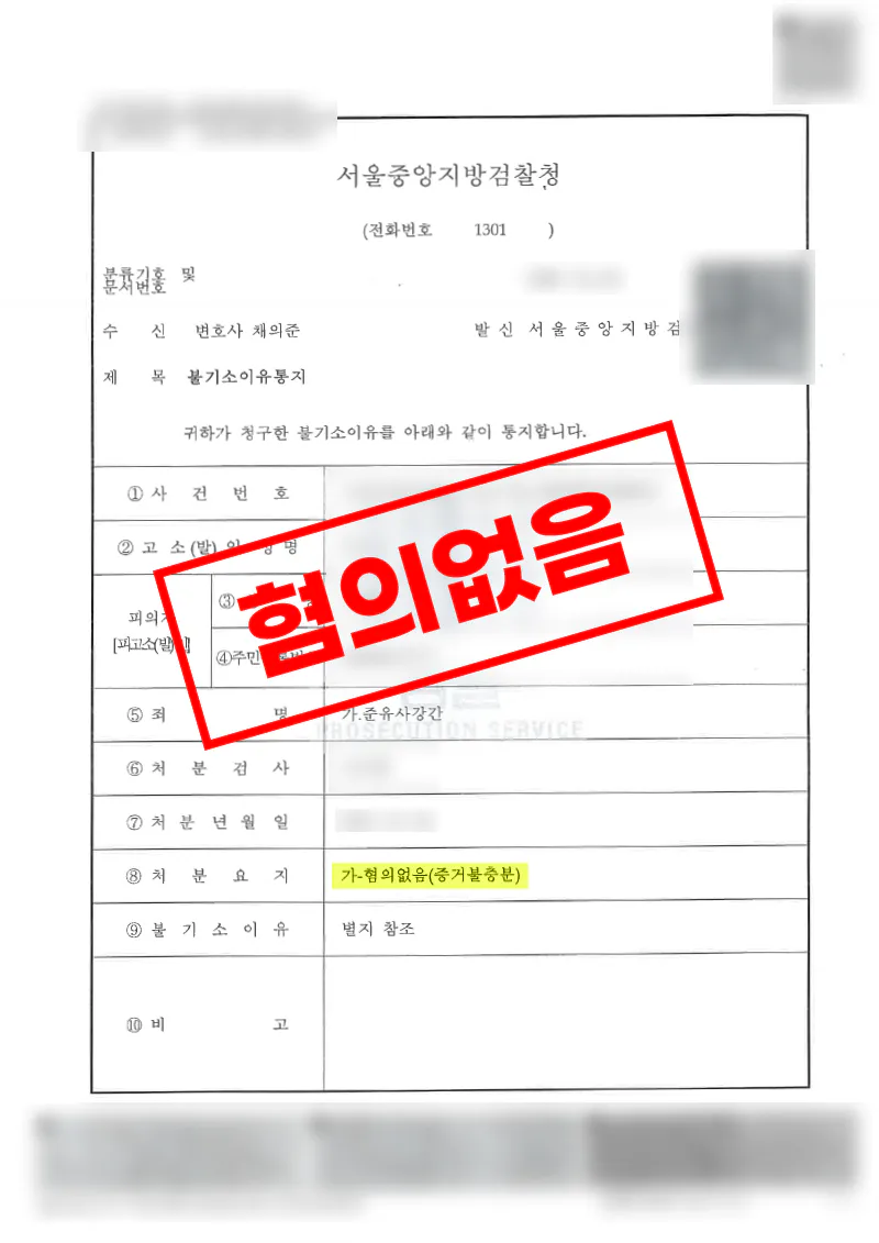 준유사강간 혐의없음 증거불충분 사례 CCTV 확보와 구체적 소명으로 마무리