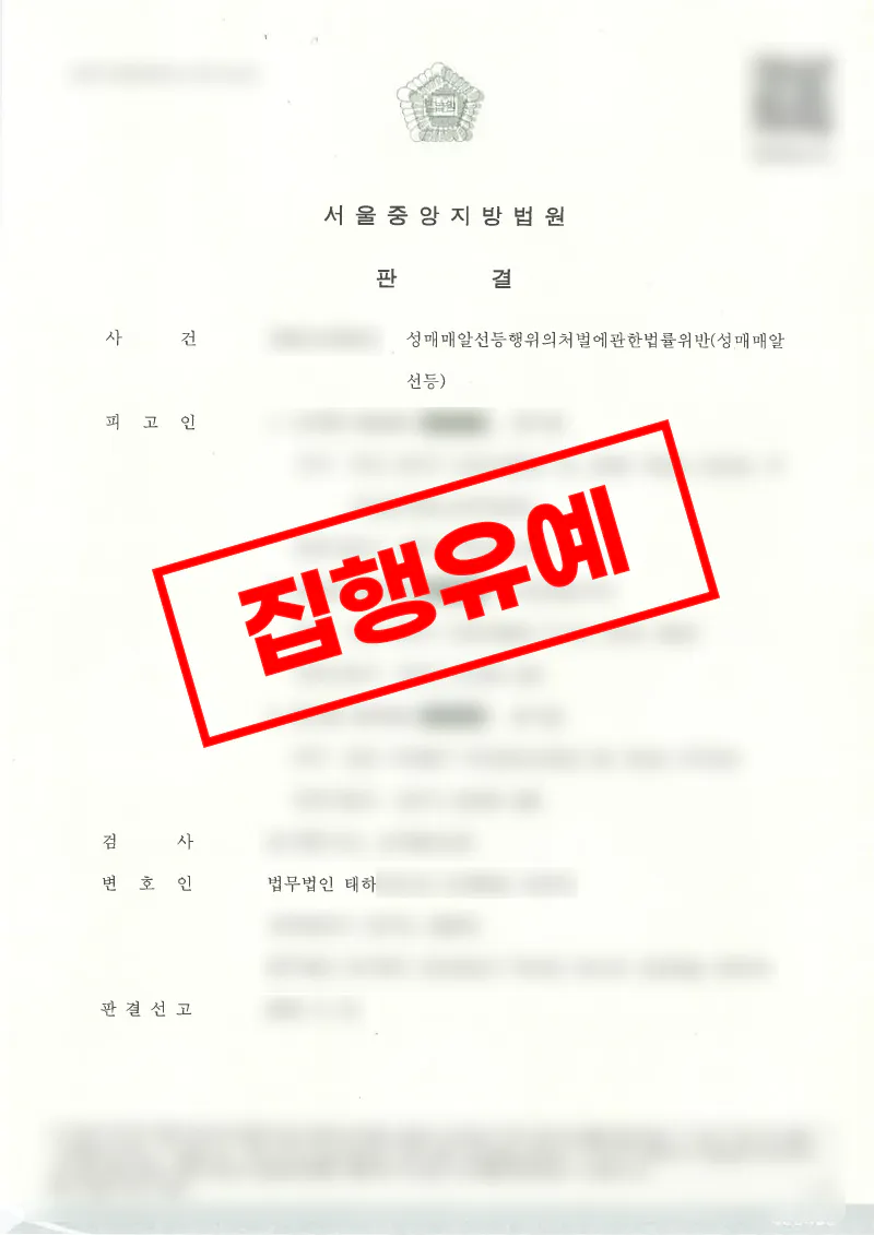 출장 성매매 알선 사건 경합범 법리 주장으로 집행유예